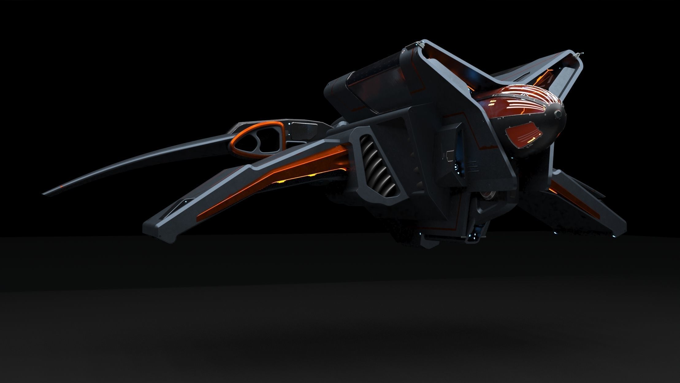 large light speed for long distance space jumping space shuttle 3D model_7