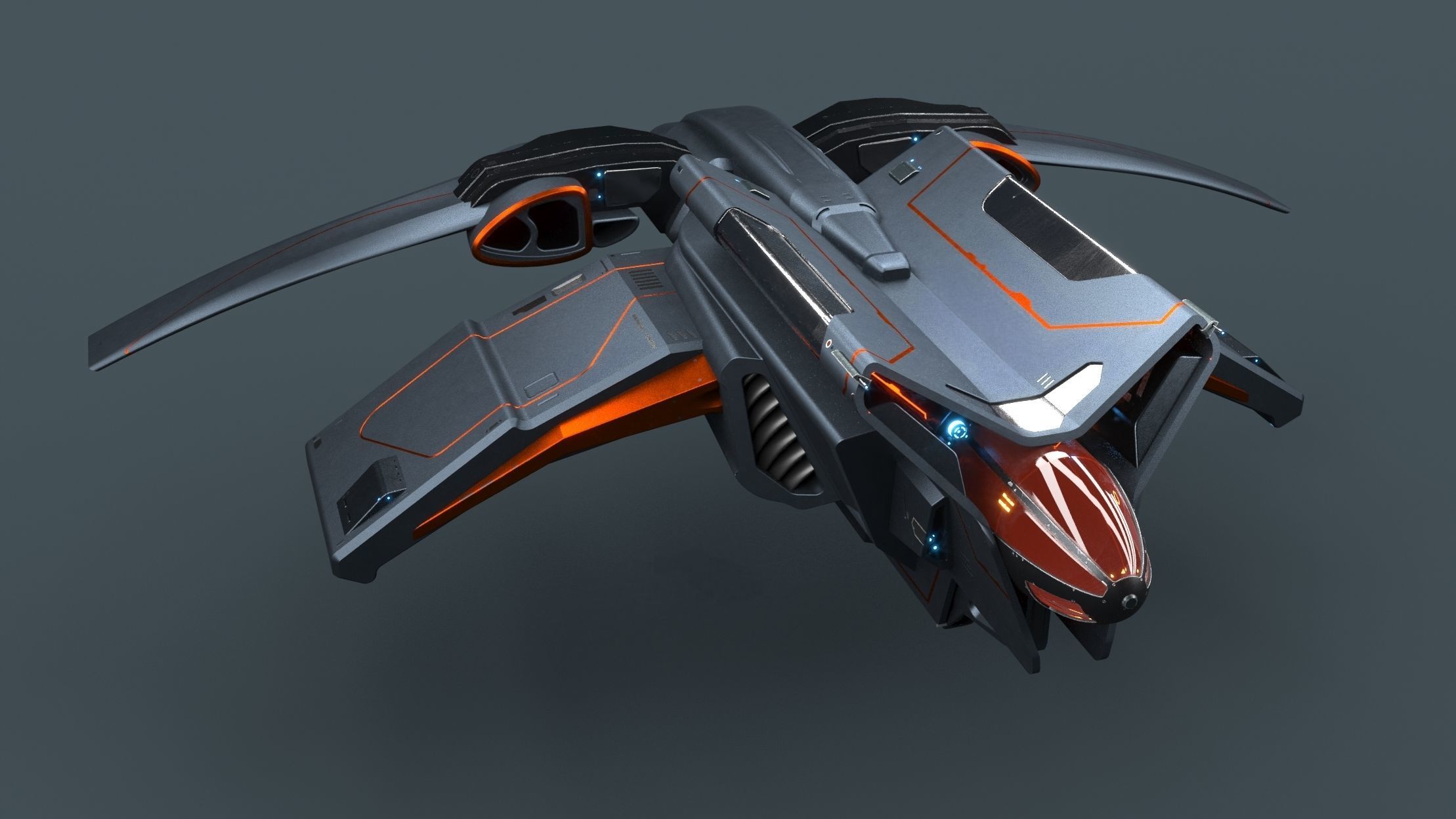 large light speed for long distance space jumping space shuttle 3D model_0