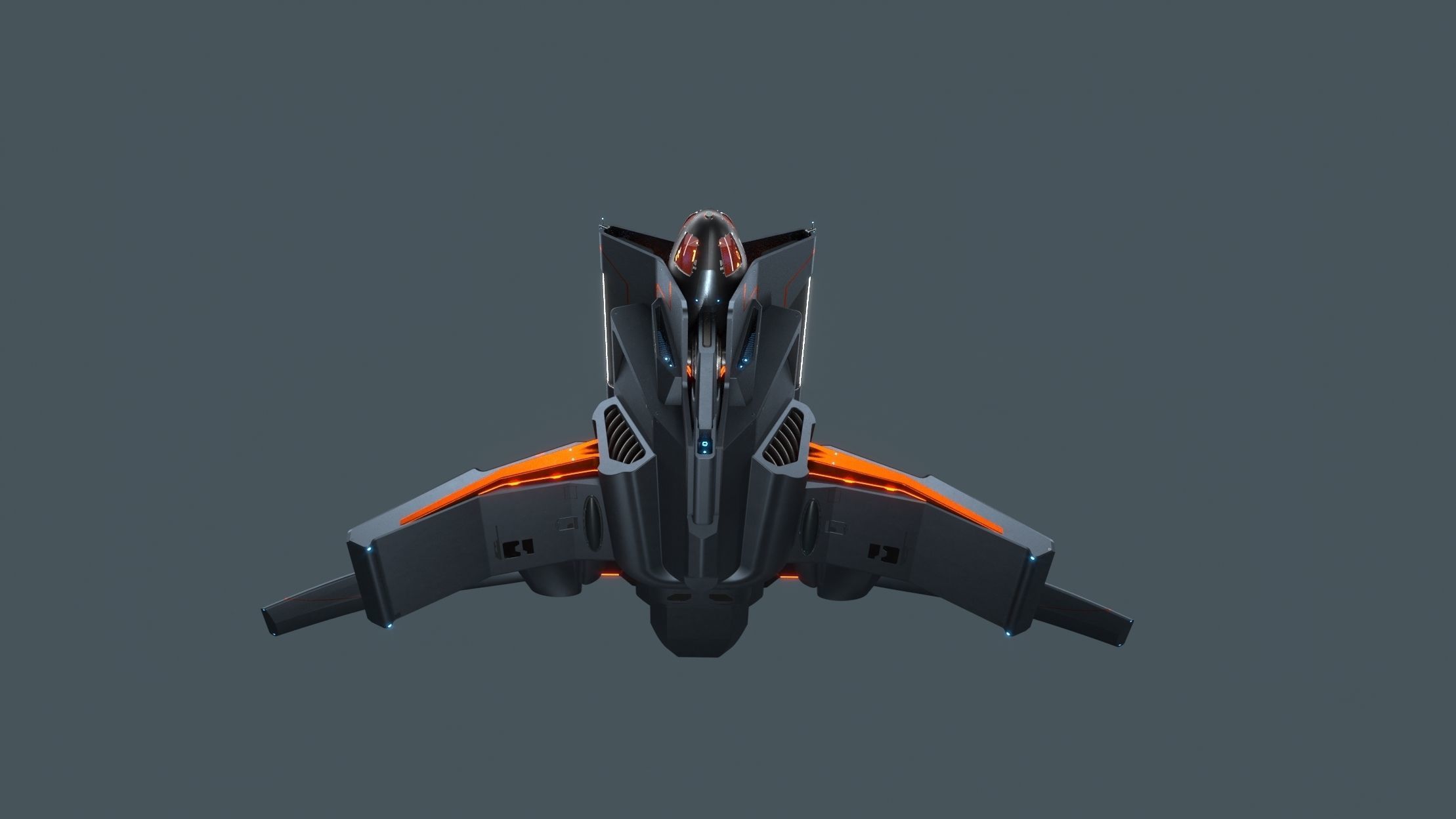 large light speed for long distance space jumping space shuttle 3D model_8