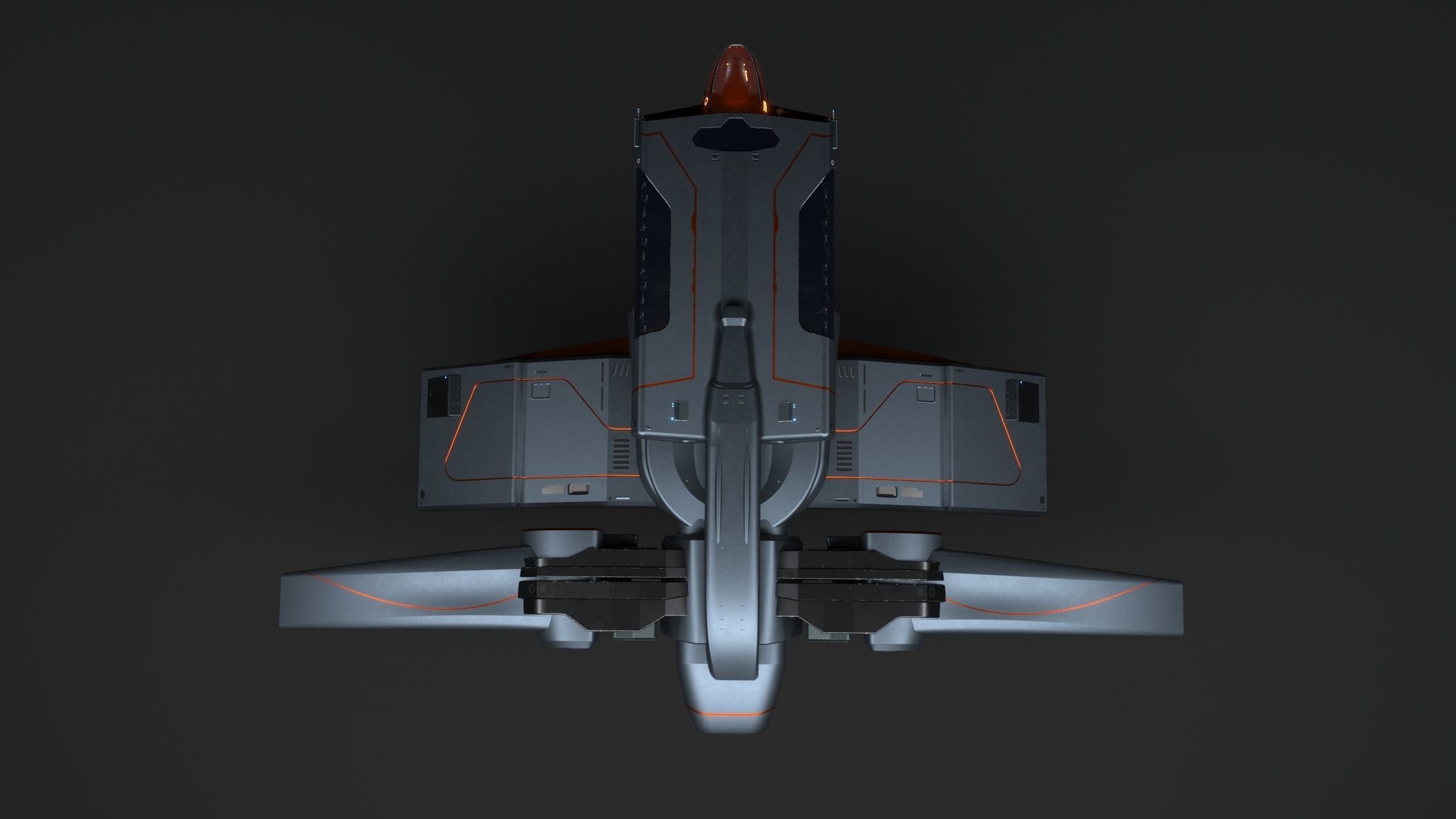 large light speed for long distance space jumping space shuttle 3D model_1