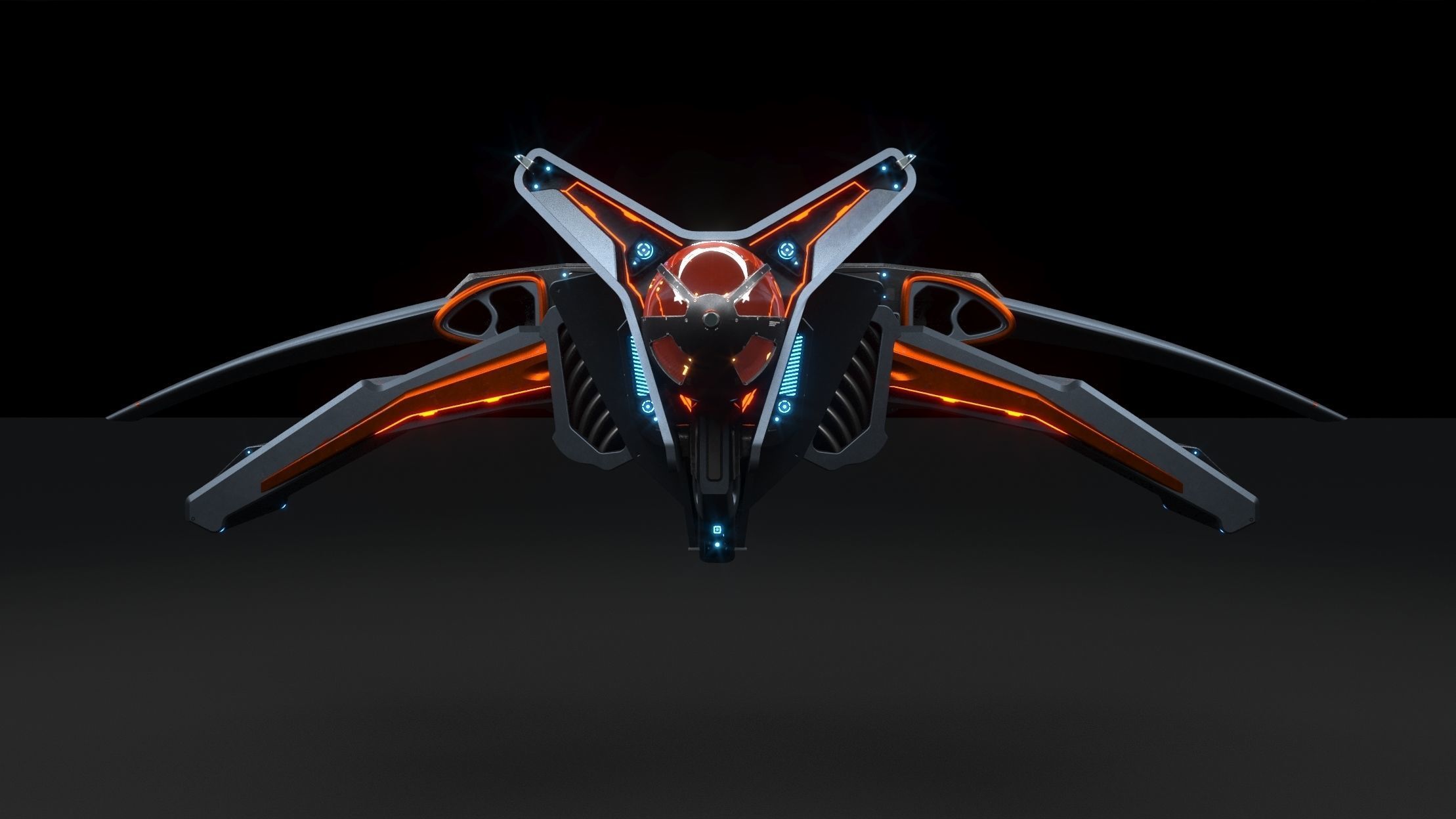 large light speed for long distance space jumping space shuttle 3D model_6