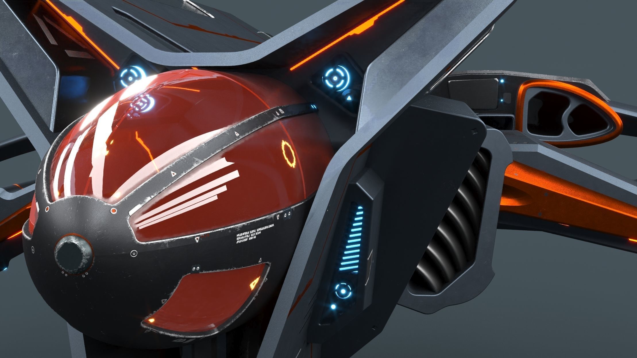 large light speed for long distance space jumping space shuttle 3D model_5