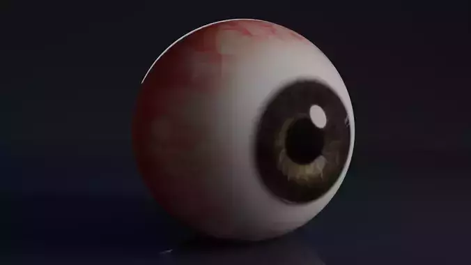 Realistic procedural eyeball with BROWN iris 3D model