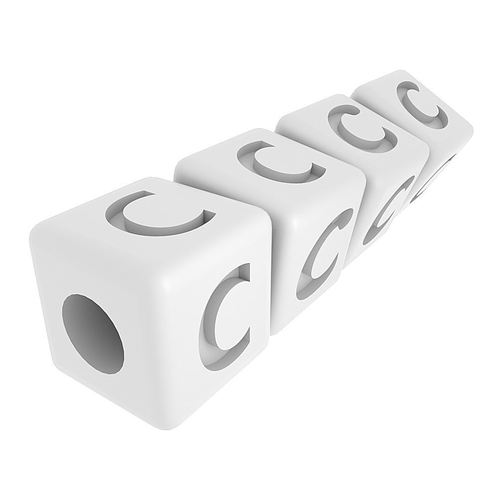 Letters Bracelet C 0003 3D print model_1