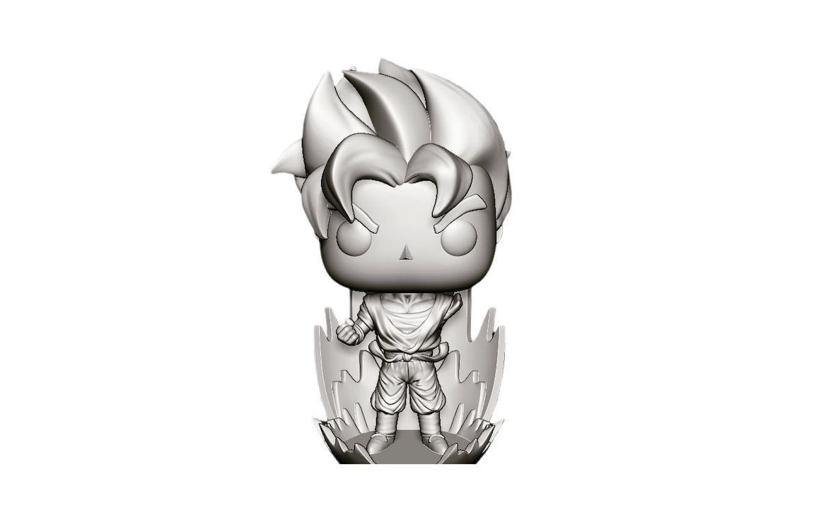 Future Gohan Funko with Base 3D model_1