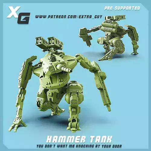 HAMMER TANK 75mm Presupported For 3D Printing