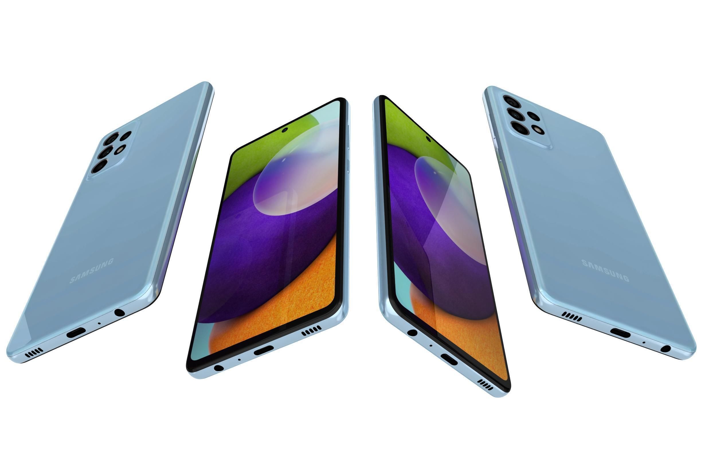 Samsung Galaxy A52 Awesome Blue 3D model_5