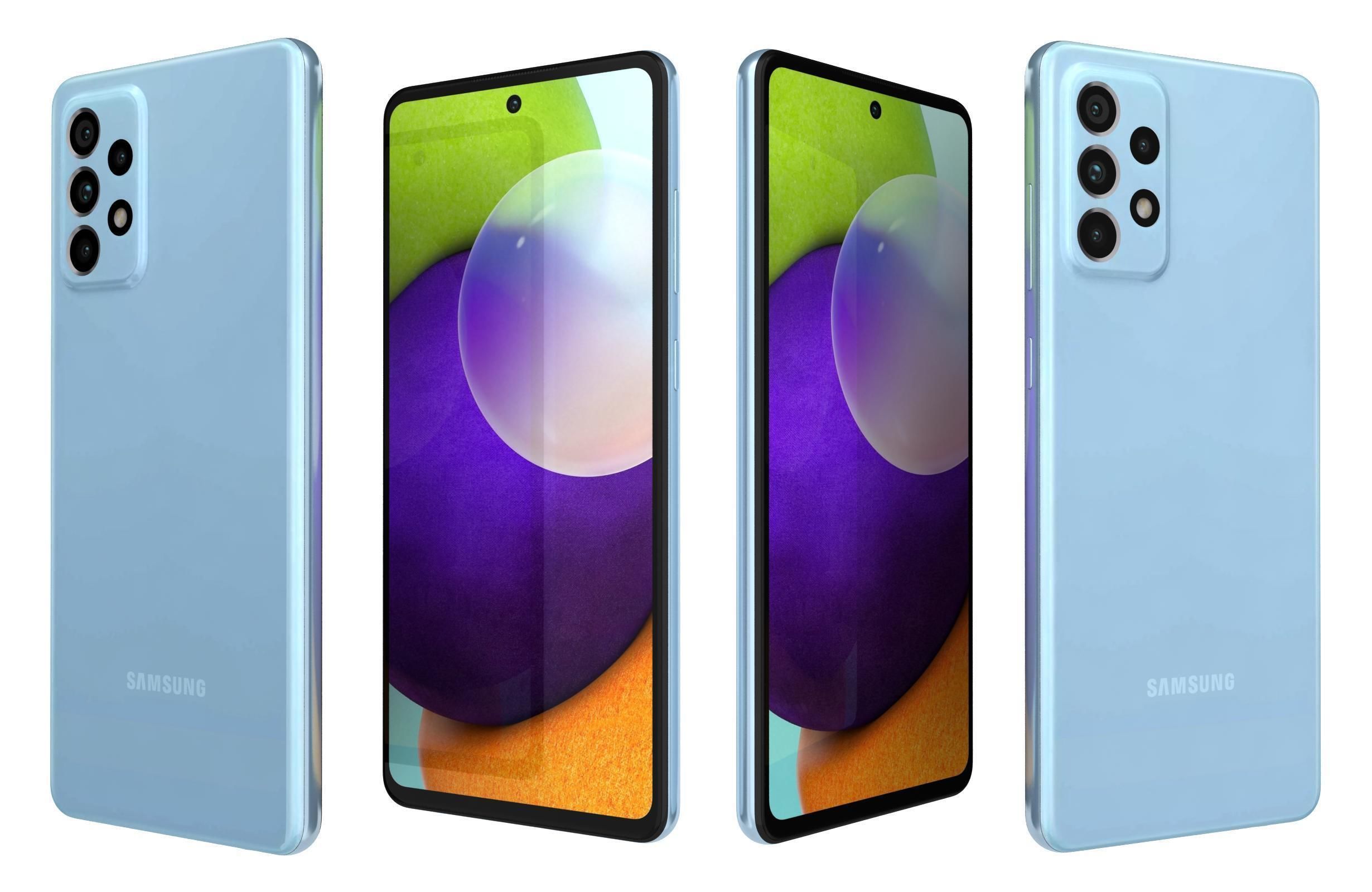 Samsung Galaxy A52 Awesome Blue 3D model_3