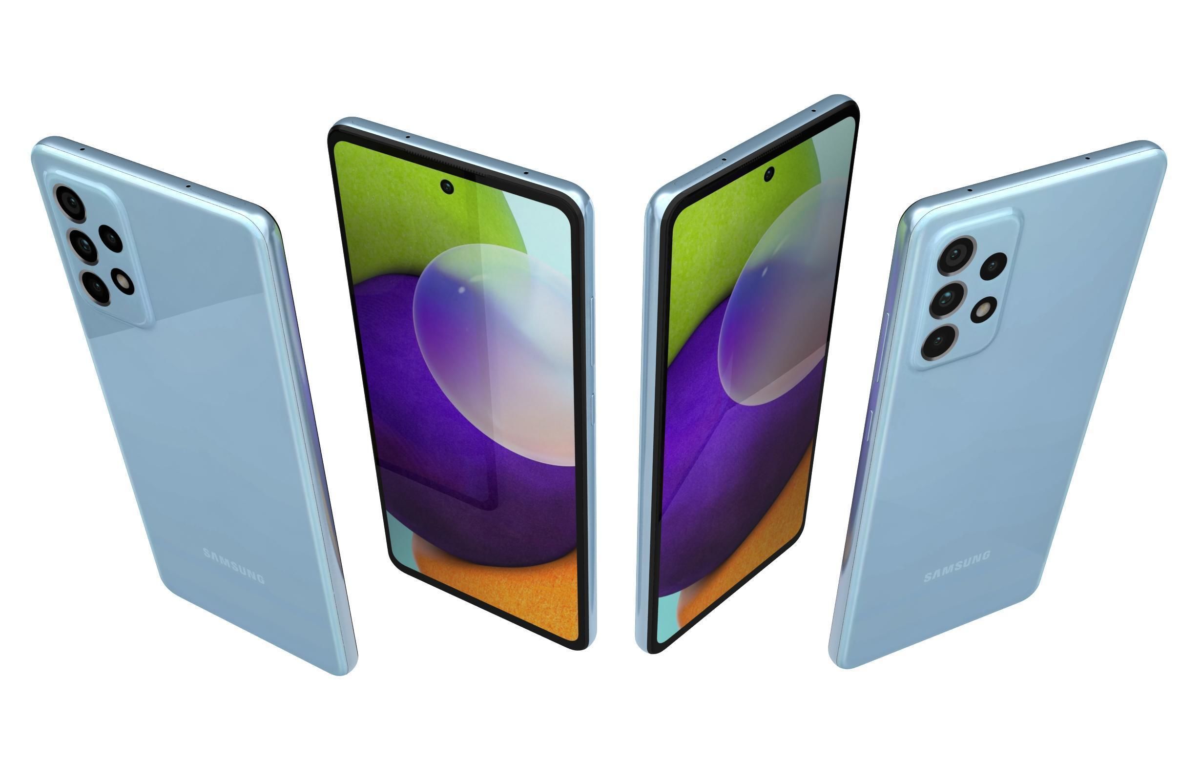 Samsung Galaxy A52 Awesome Blue 3D model_4