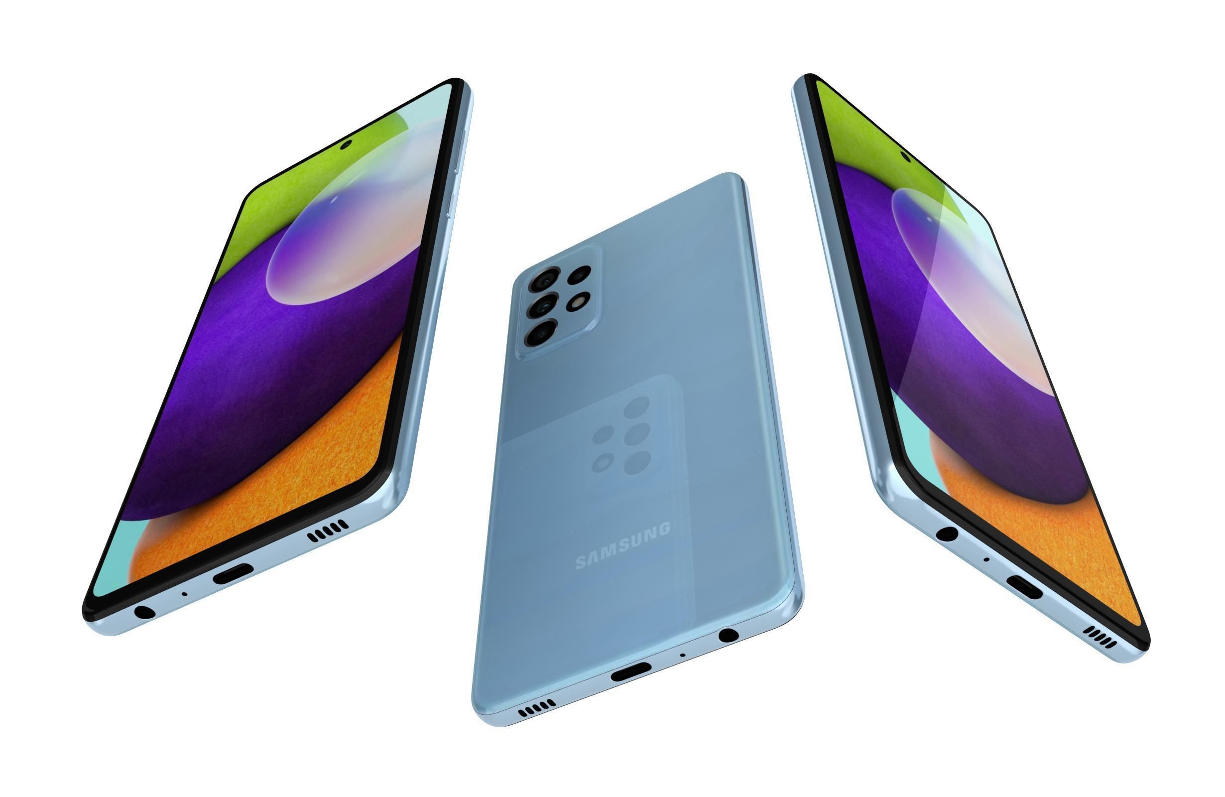Samsung Galaxy A52 Awesome Blue 3D model_2
