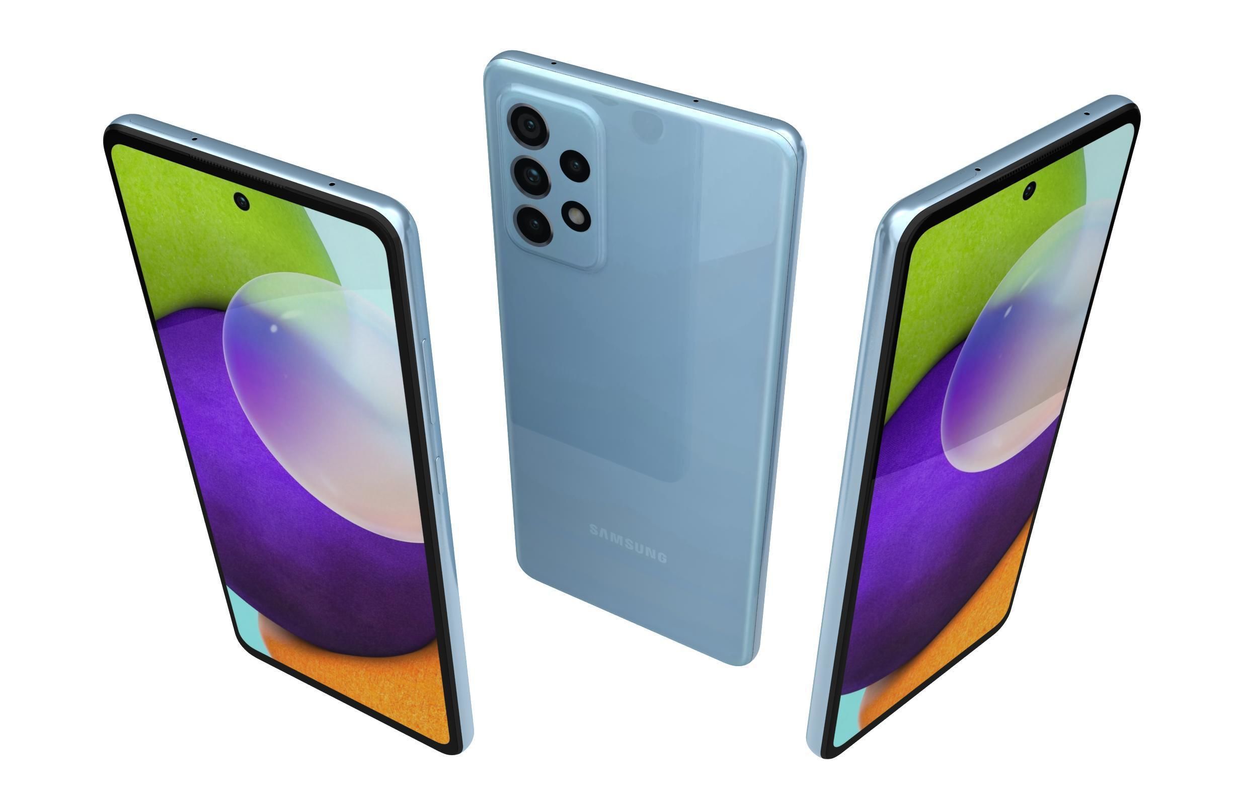 Samsung Galaxy A52 Awesome Blue 3D model_1