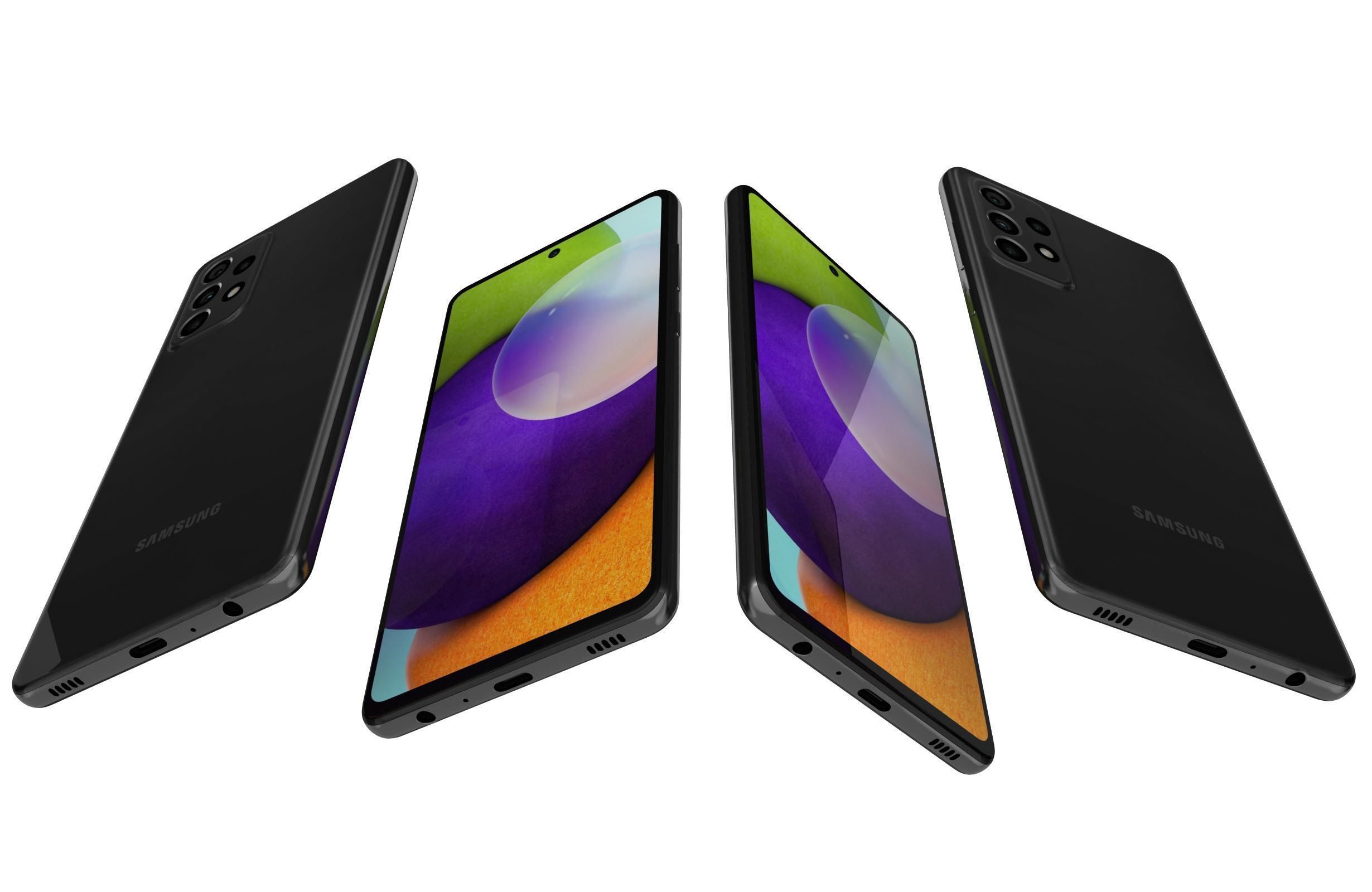 Samsung Galaxy A52 All Colors 3D model_11