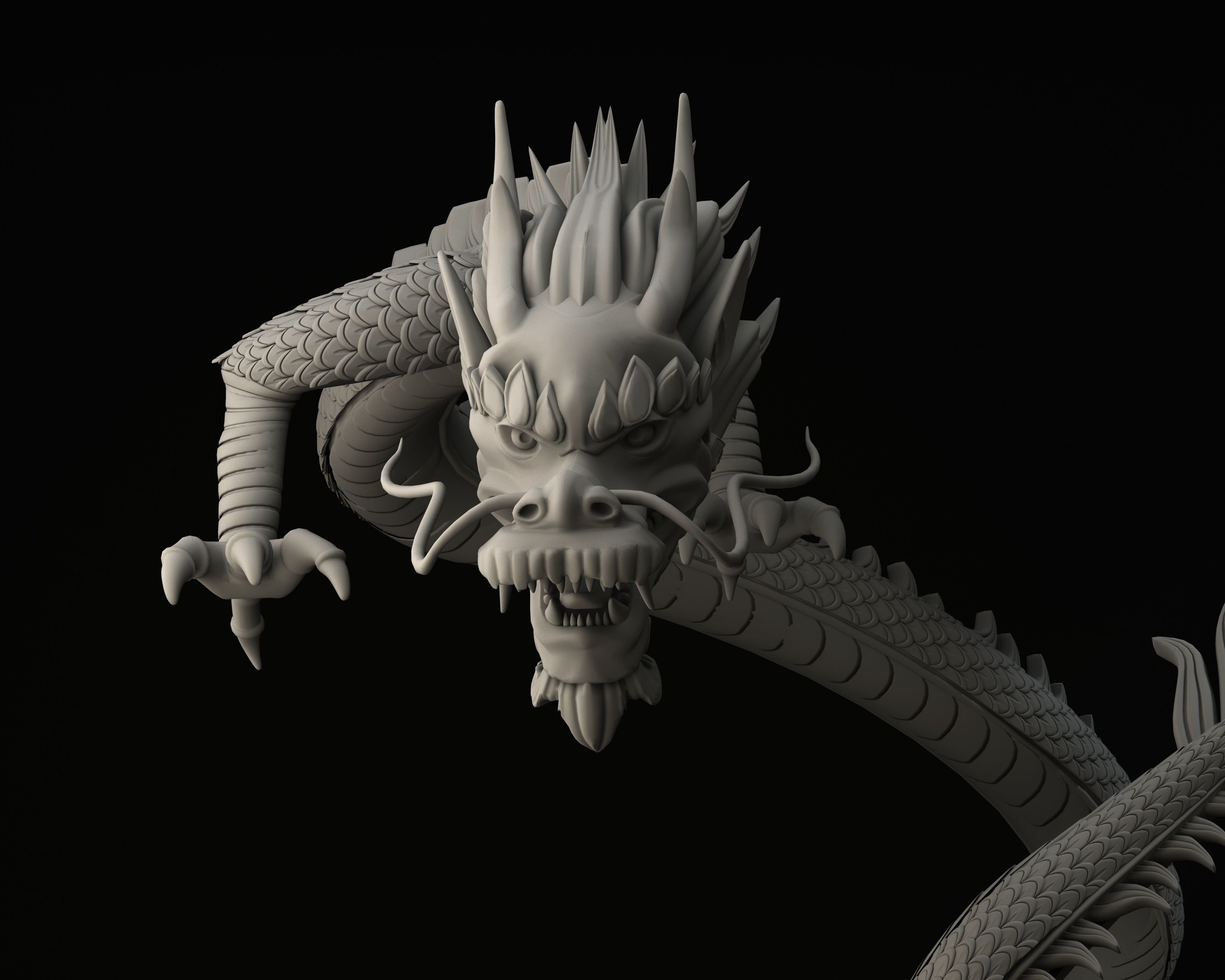 Asian dragon model 3D model_1