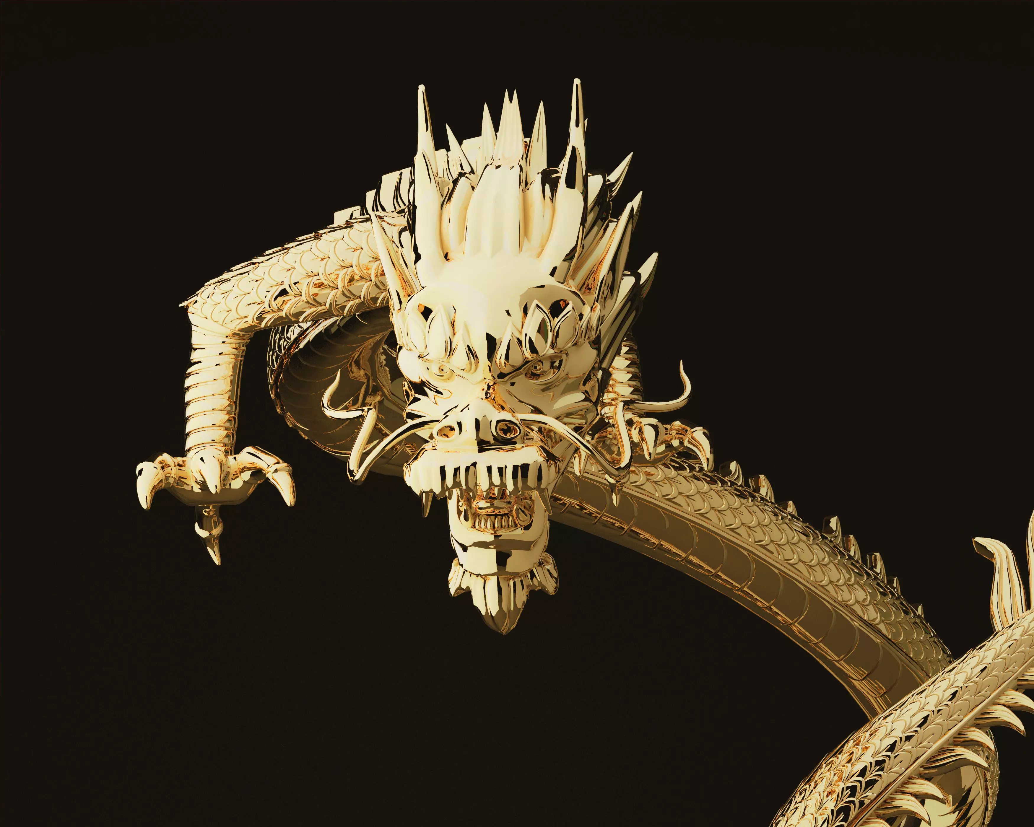 Asian dragon model 3D model_0