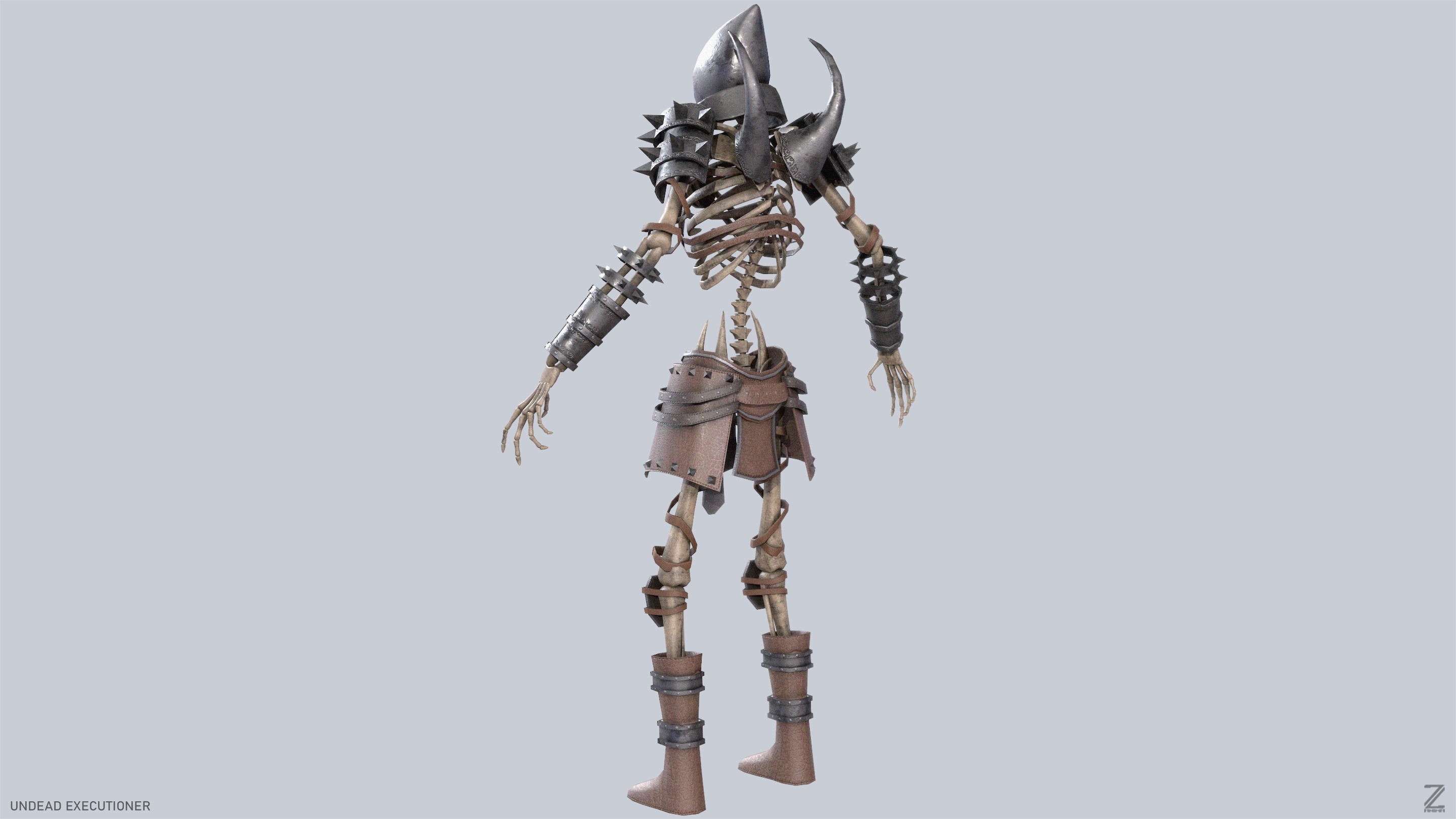 Undead executioner Low-poly 3D model_8