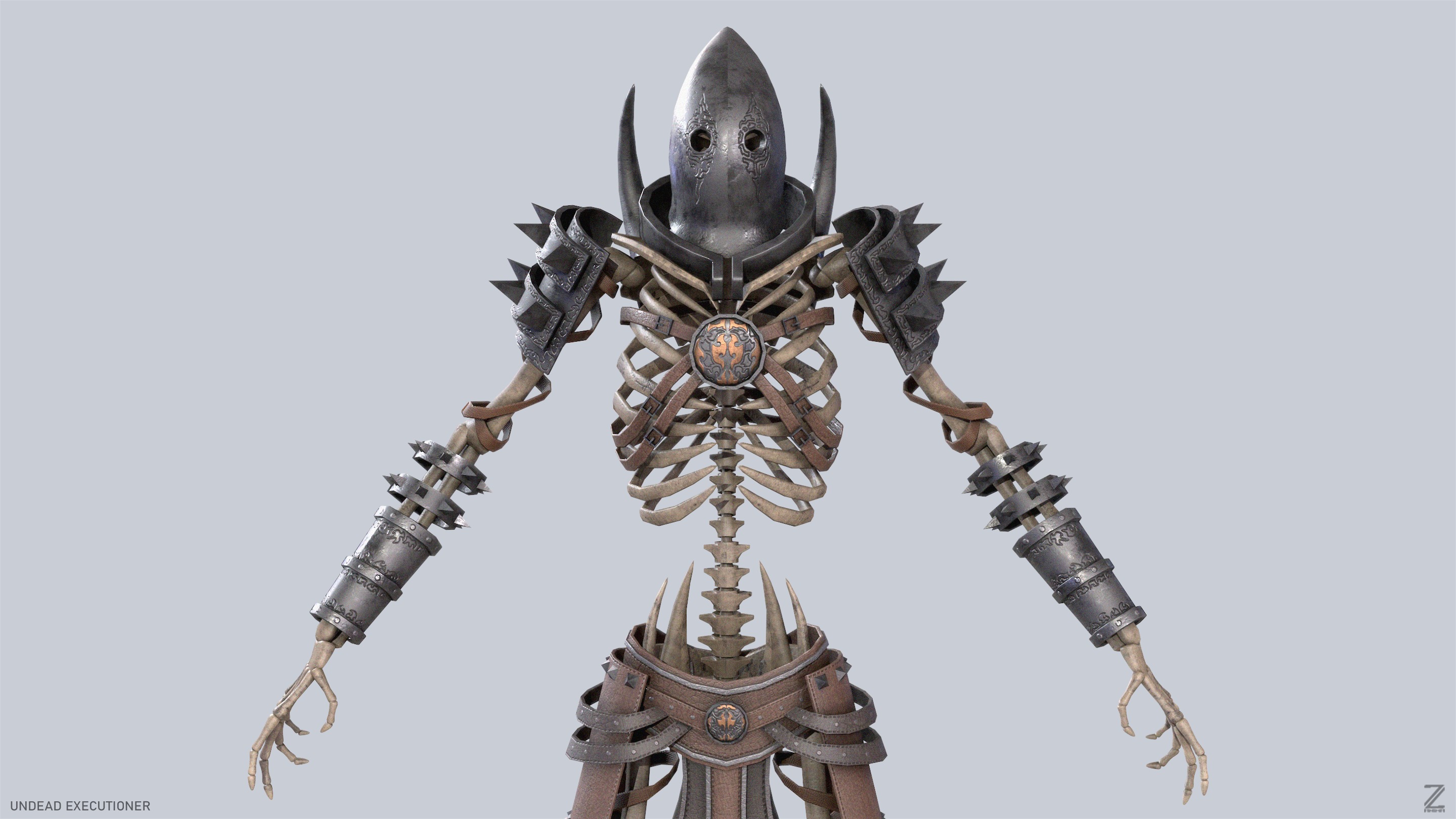 Undead executioner Low-poly 3D model_4