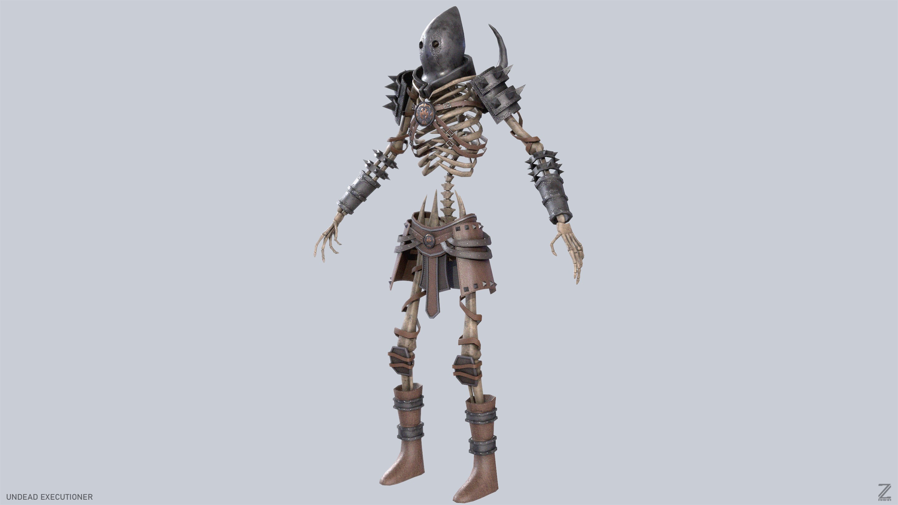 Undead executioner Low-poly 3D model_6