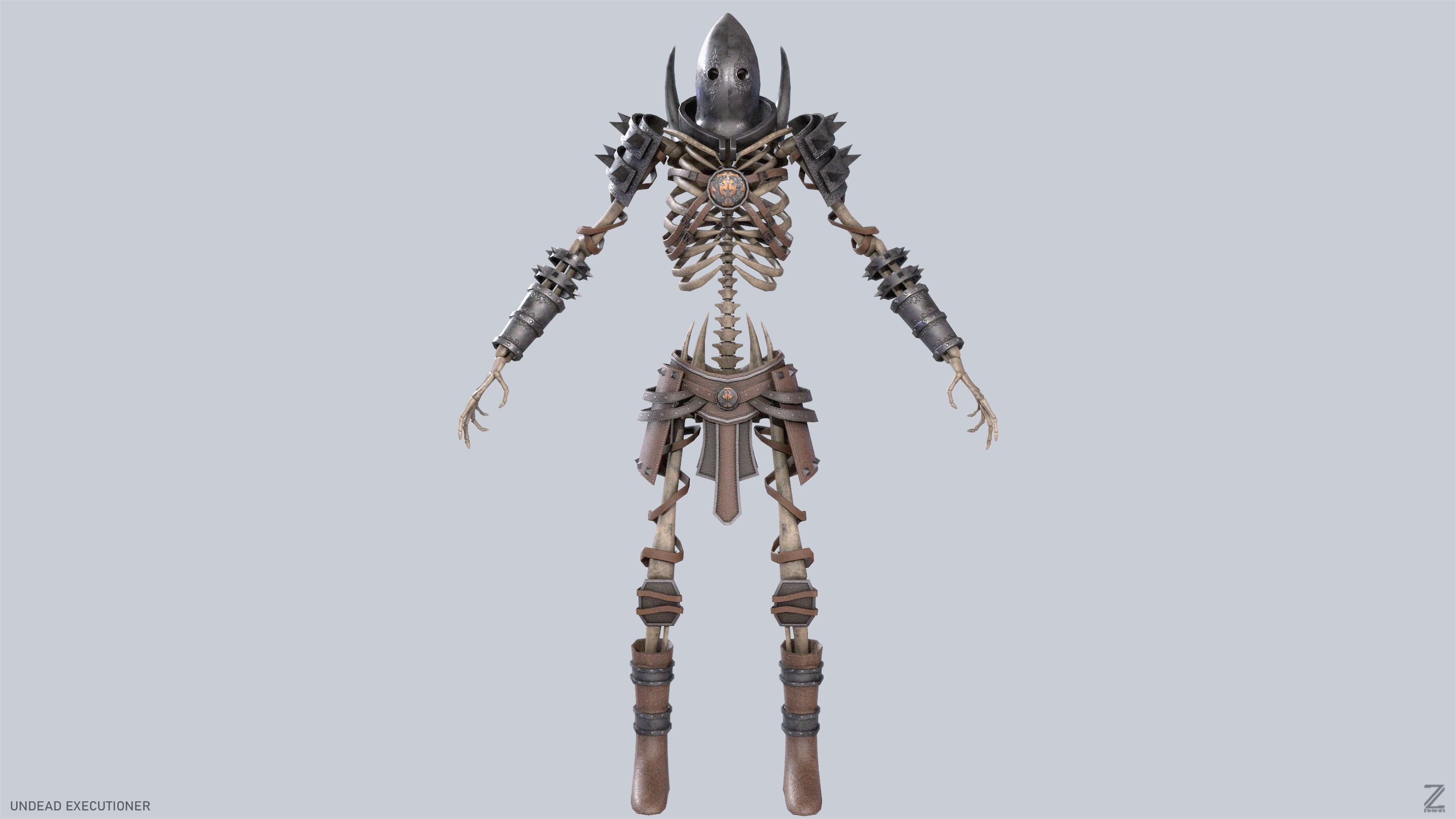 Undead executioner Low-poly 3D model_5