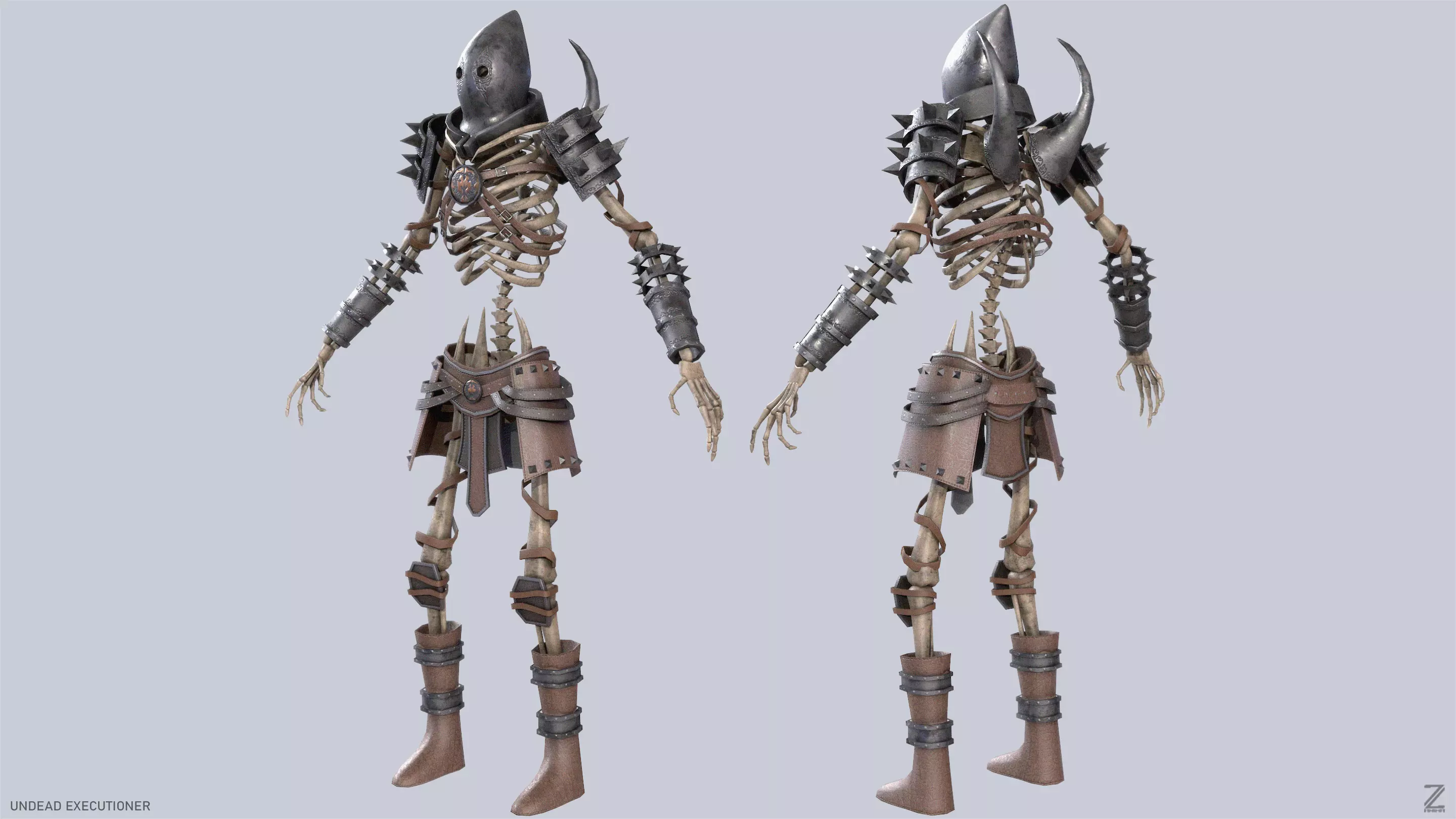Undead executioner Low-poly 3D model_0