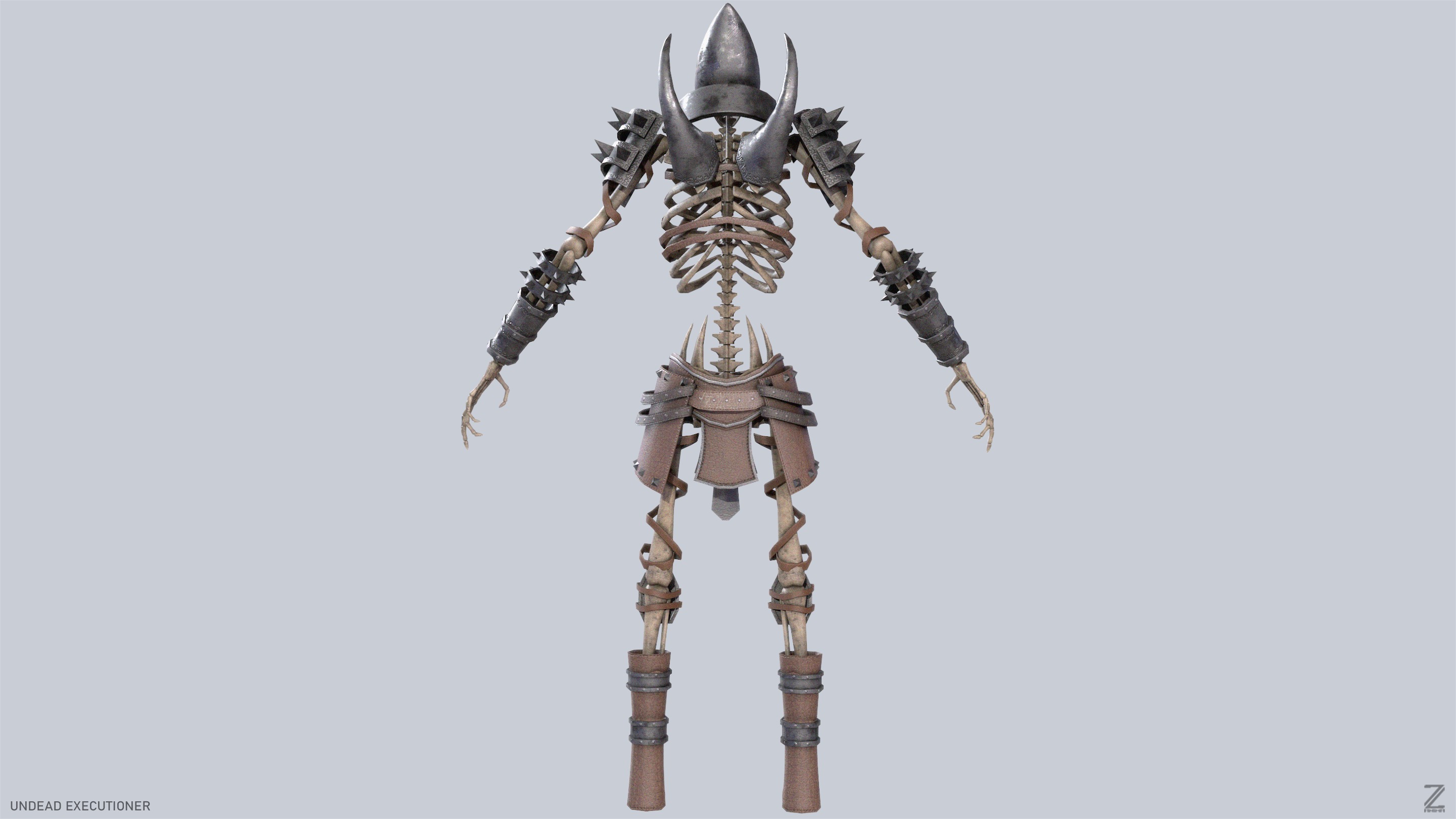 Undead executioner Low-poly 3D model_9