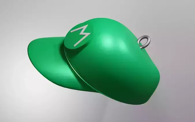 Multi-colored Mario hat keychain model design
