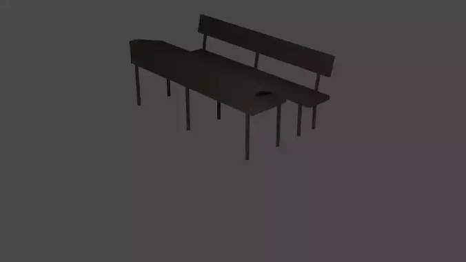 Class Desk Low Poly 3d model