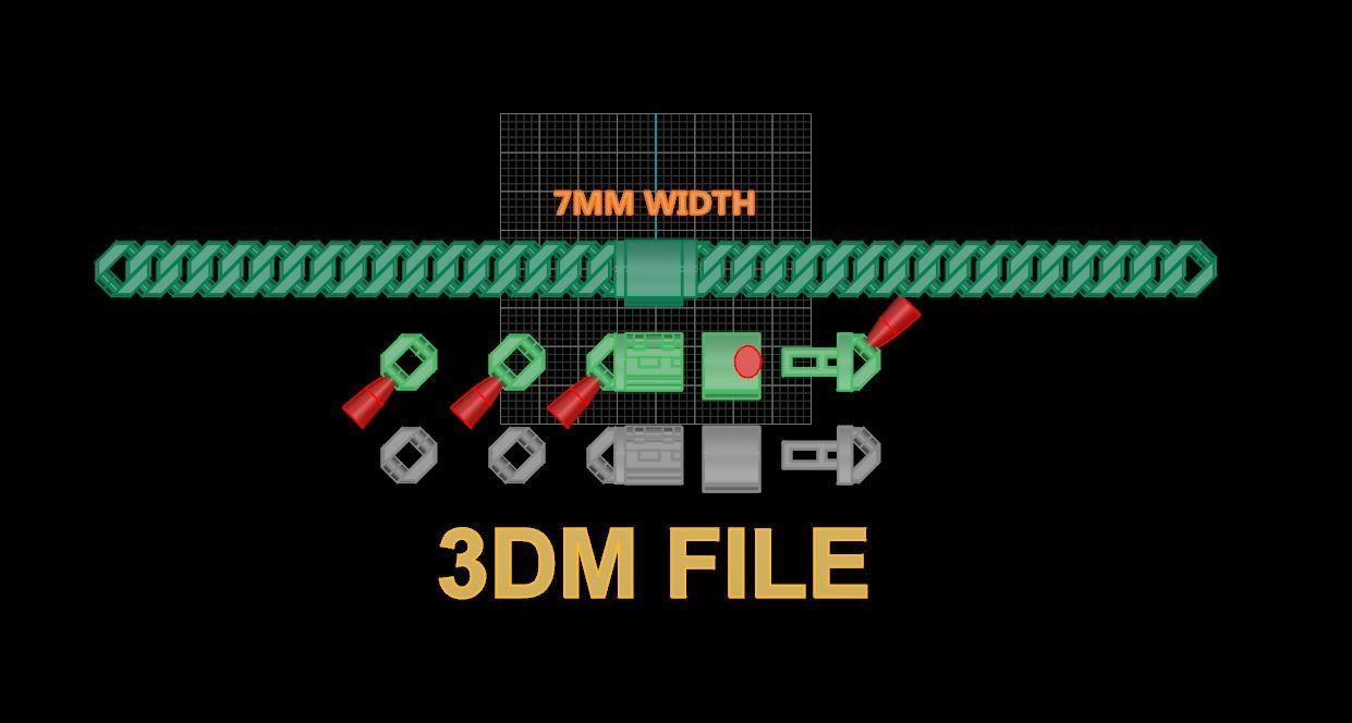 Cuban Chain Link Box Style 7MM WIDTH  3D print model_2