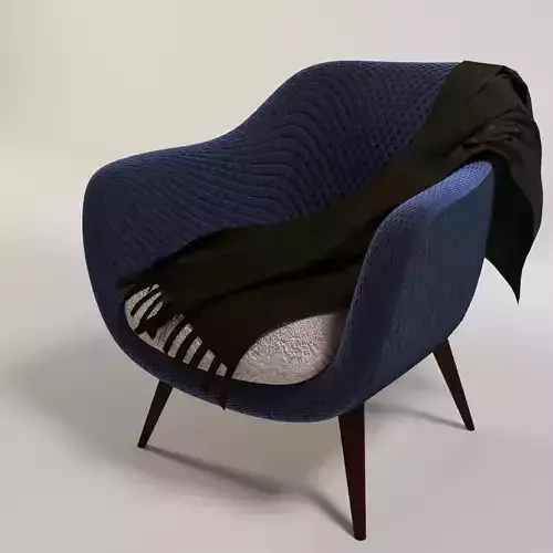 Armchair chair with blanket