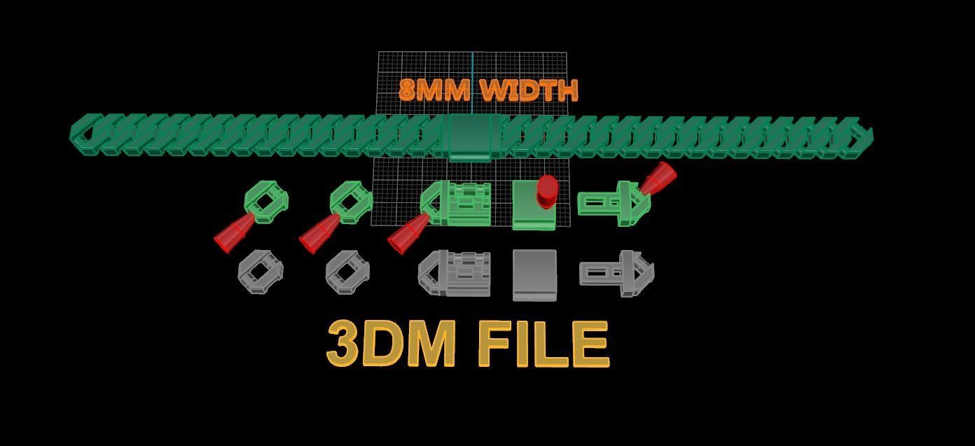 Cuban Chain Link Box Style 8MM WIDTH 3D print model_2
