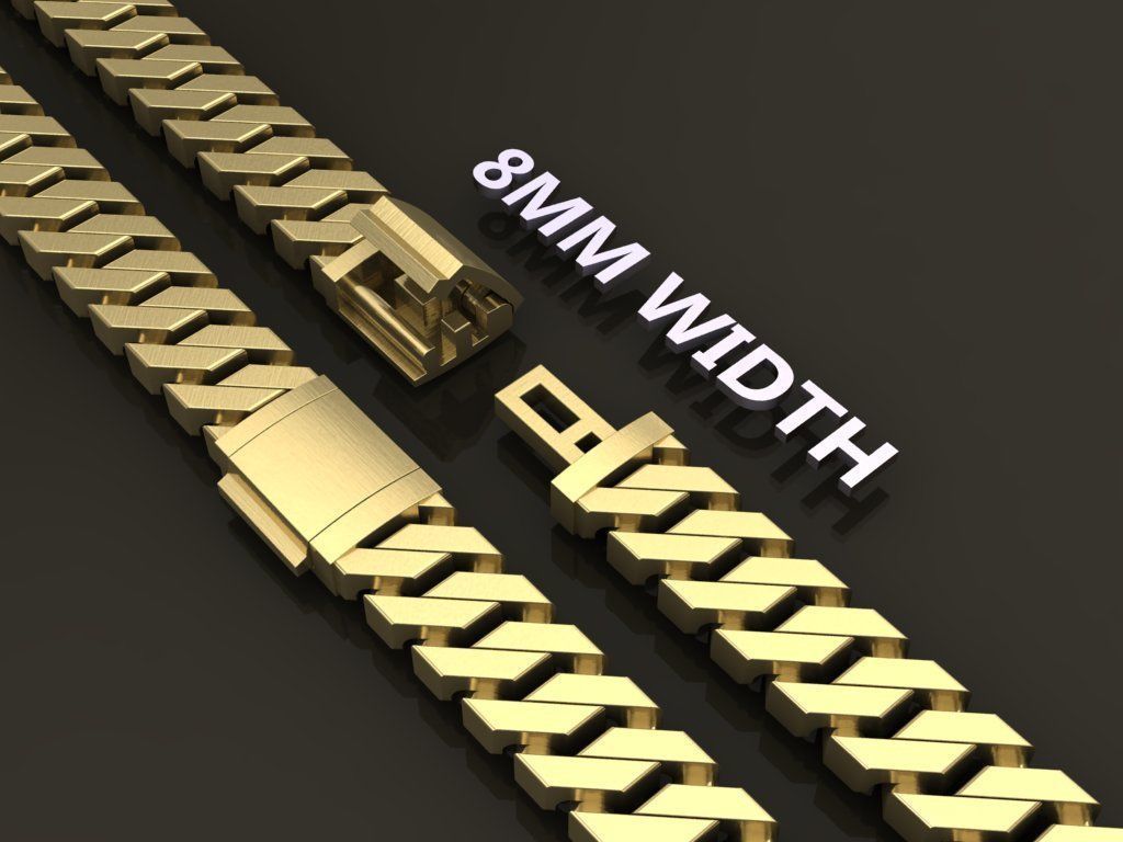 Cuban Chain Link Box Style 8MM WIDTH 3D print model_3