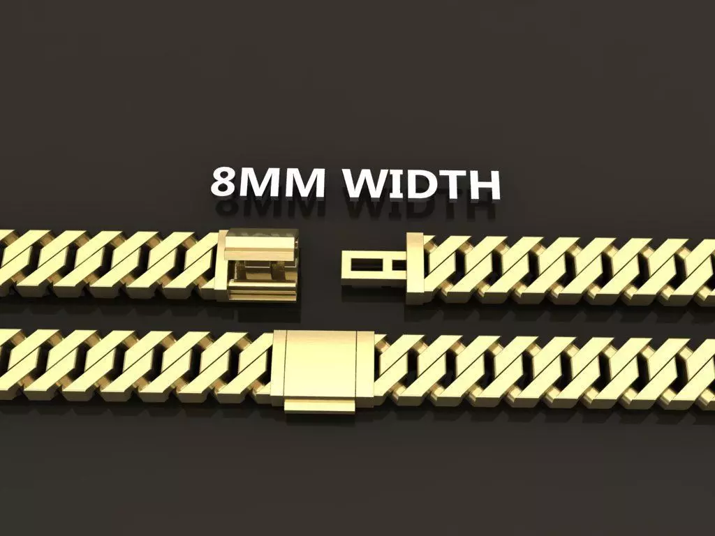 Cuban Chain Link Box Style 8MM WIDTH 3D print model_0