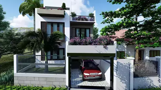 House 3d model 3D model modern design in philippines