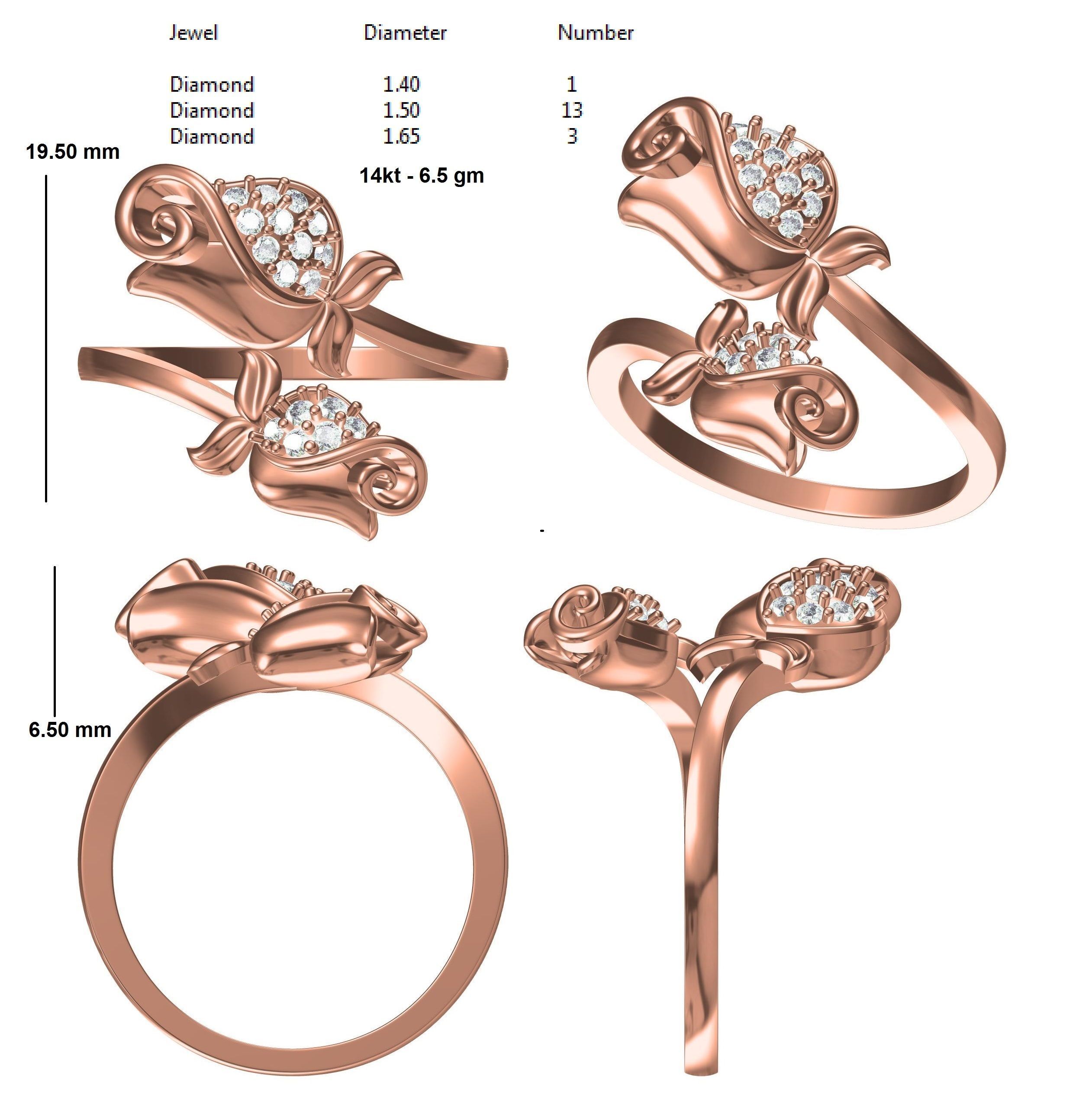 rose engagement ring 3D print model_4