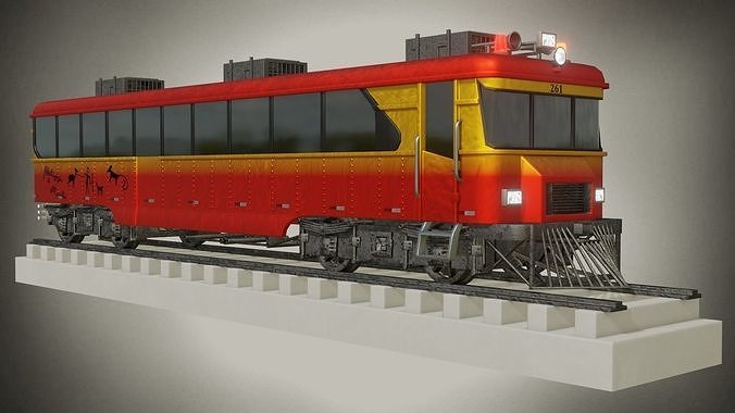 Train - Tren - El Ferrocarril - The Tacna-Arica Railway  -  Low-poly 3D model