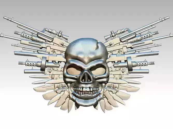 Wings Weapon Gun Military Skull