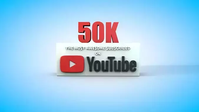 Youtube subscribers plaque 3D print model