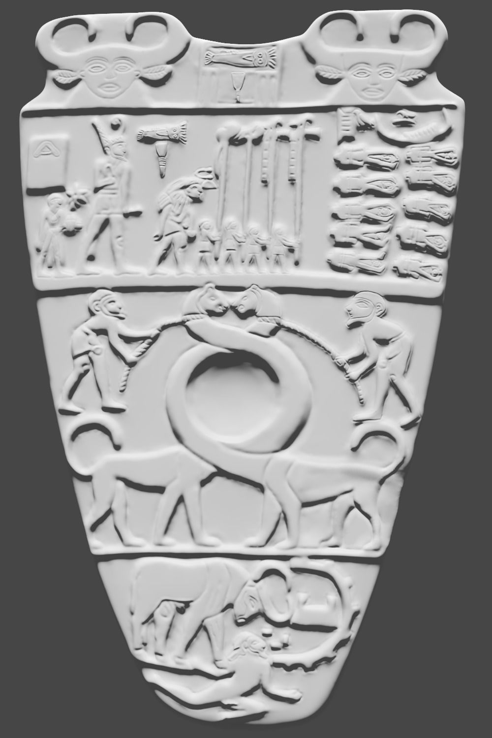 Narmer Palette 3D print model_4