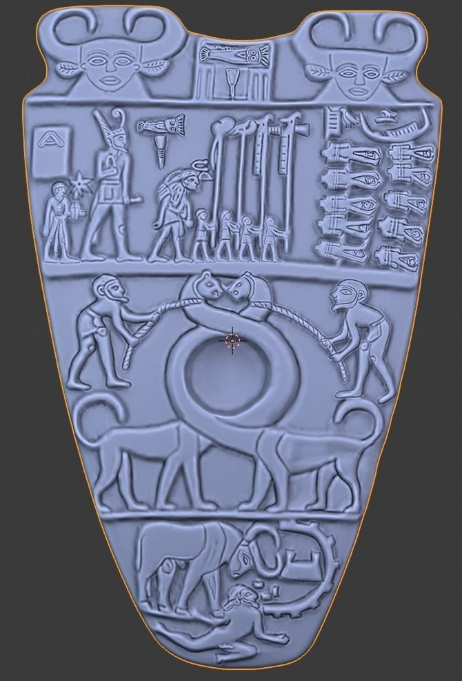 Narmer Palette 3D print model_2