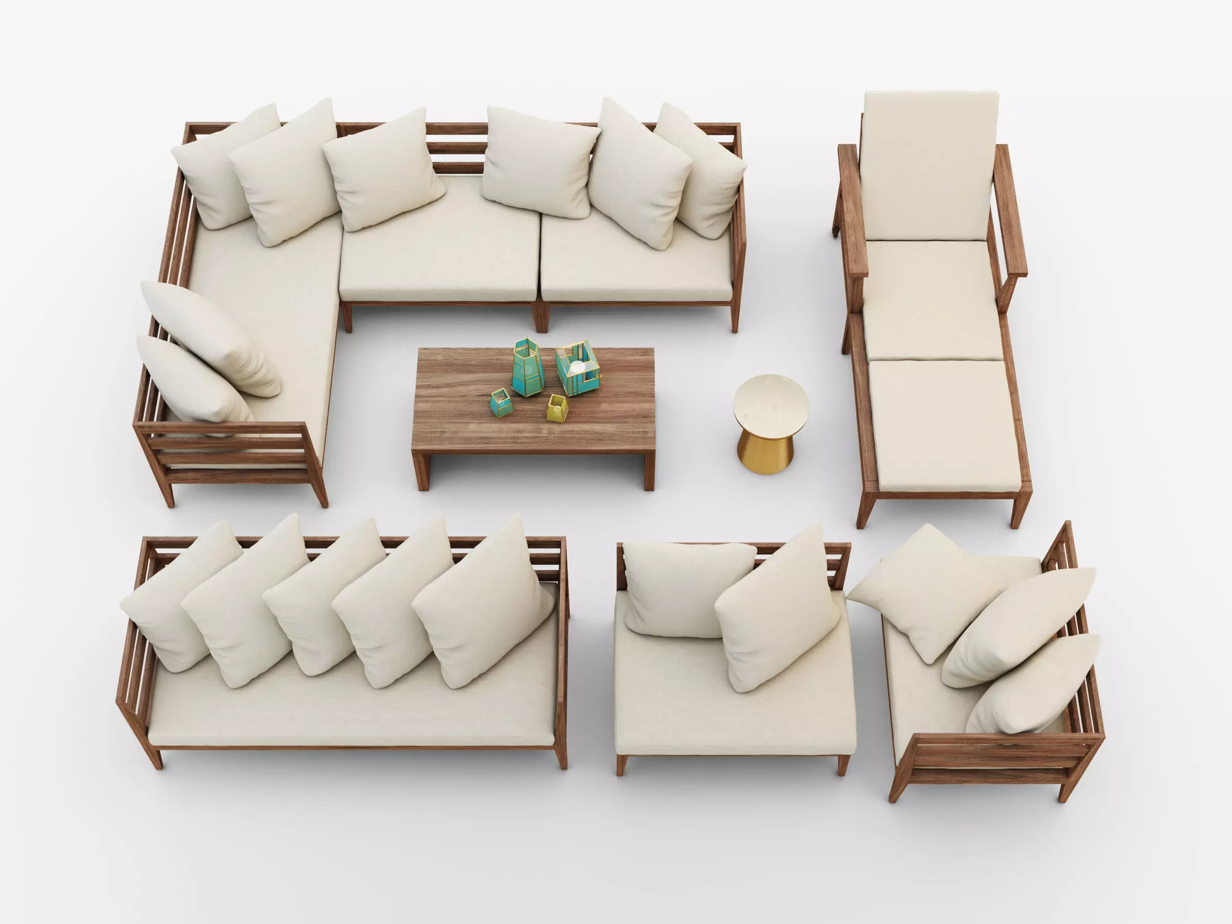 WEST ELM JARDINE OUTDOOR FURNITURE SET 3D model_0
