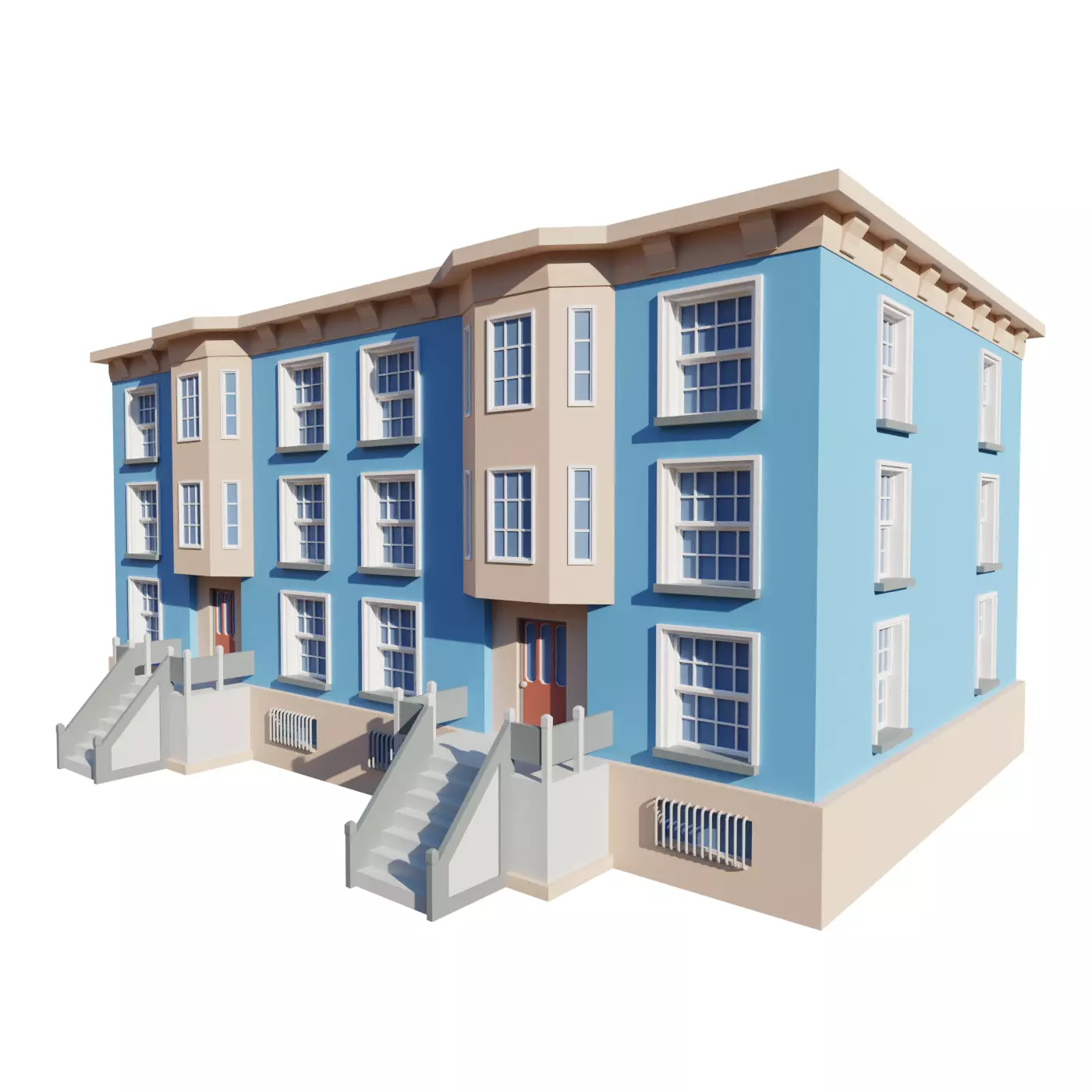 3D model Low Poly Apartment building VR / AR / low-poly | CGTrader