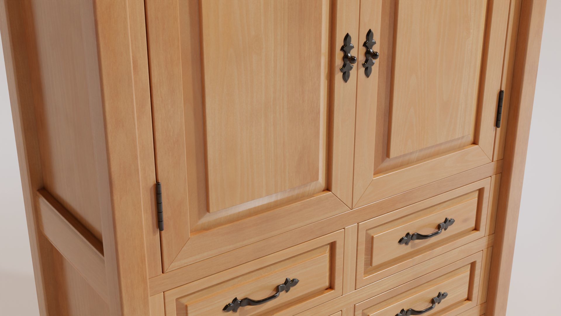 3D wooden tall cabinet 1 3D model_4