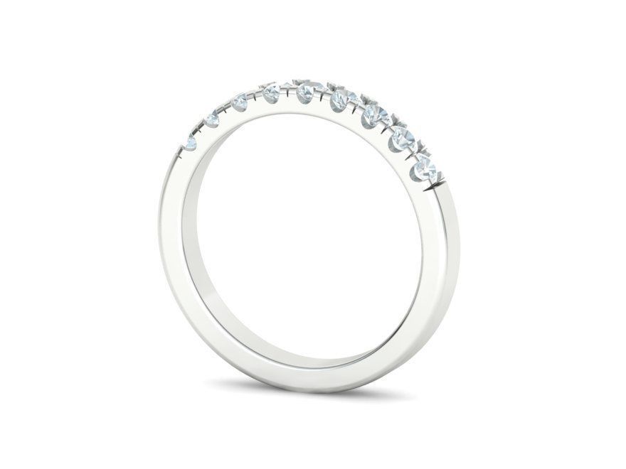 Band Ring French Cut Pave setting 9 stone design 3dmodel 3D print model_23