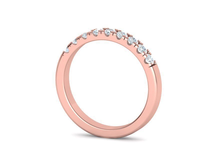 Band Ring French Cut Pave setting 9 stone design 3dmodel 3D print model_22