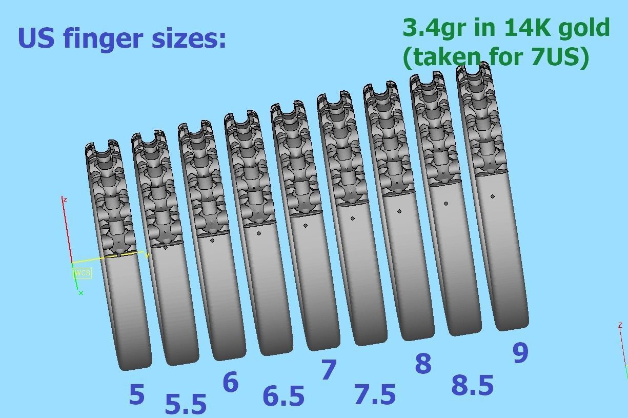 Band Ring French Cut Pave setting 9 stone design 3dmodel 3D print model_16