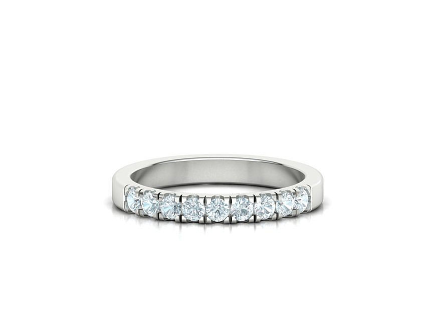 Band Ring French Cut Pave setting 9 stone design 3dmodel 3D print model_5