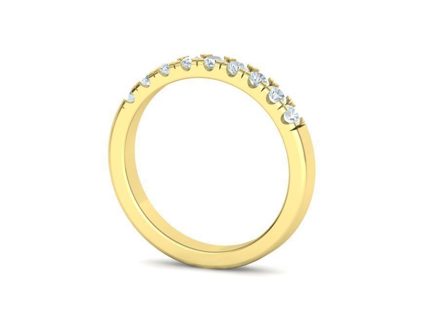 Band Ring French Cut Pave setting 9 stone design 3dmodel 3D print model_24