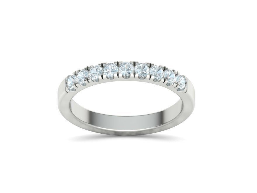 Band Ring French Cut Pave setting 9 stone design 3dmodel 3D print model_29