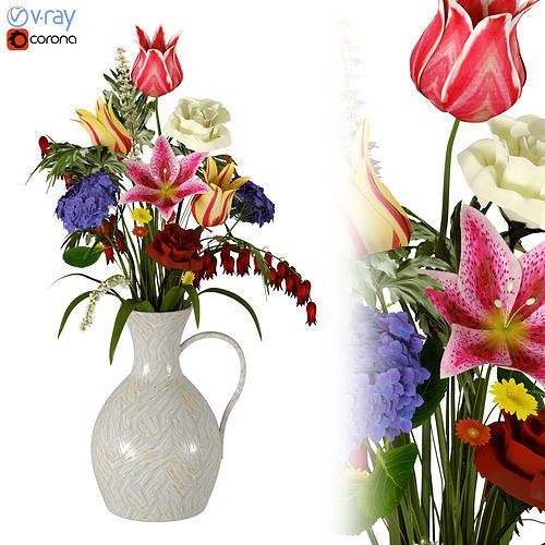 Flower vase 01 3D model
