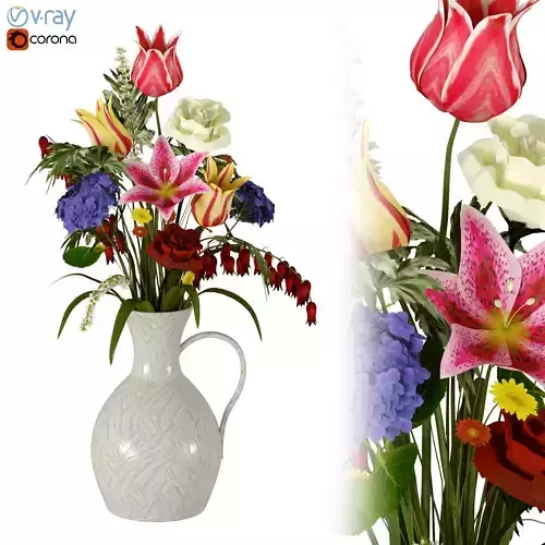 Flower vase 01 3D model