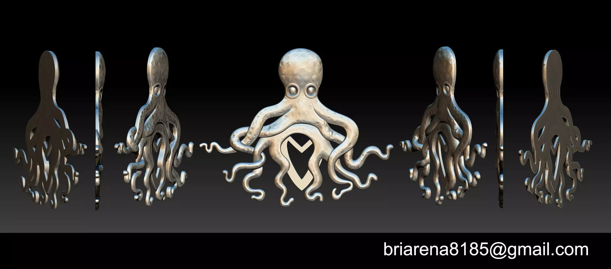 Octopus pendant 3D print model